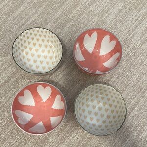 West Elm Heart Patterned Ceramic Bowls